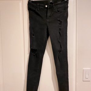 VERVET Black Distressed Skinny Jeans